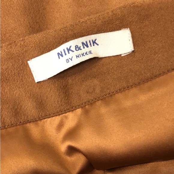 Nik & Nik Girls suede wrap skirt in cognac colour, size 16 - Picture 5 of 7